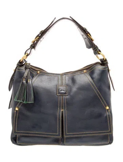 Pre-owned Dooney & Bourke Leather Shoulder Bag In Grey