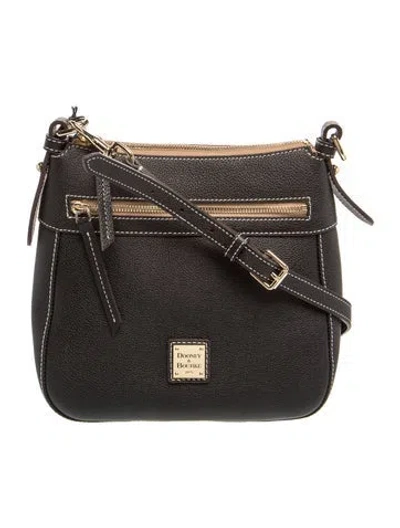 Pre-owned Dooney & Bourke Leather Shoulder Bag W/ Tags In Black