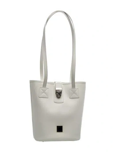 Pre-owned Dooney & Bourke Leather Shoulder Bag In White