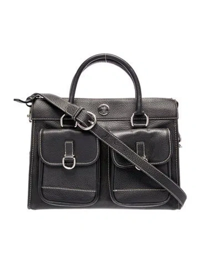 Pre-owned Dooney & Bourke Leather Top Handle Bag In Black