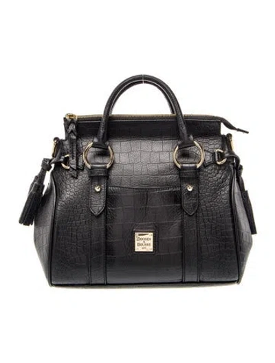 Pre-owned Dooney & Bourke Leather Top Handle Bag In Black