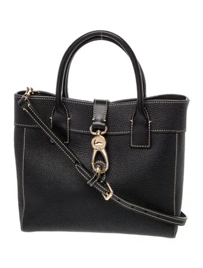 Pre-owned Dooney & Bourke Leather Top Handle Bag In Black