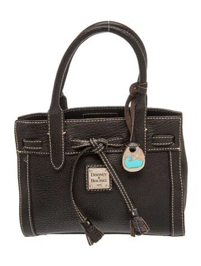 Pre-owned Dooney & Bourke Leather Top Handle Bag In Black