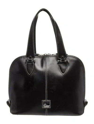 Pre-owned Dooney & Bourke Leather Top Handle Bag In Black