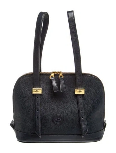 Pre-owned Dooney & Bourke Leather Top Handle Bag In Black