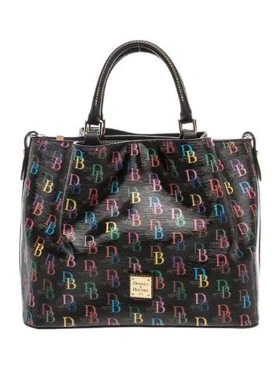 Pre-owned Dooney & Bourke Leather Top Handle Bag In Black