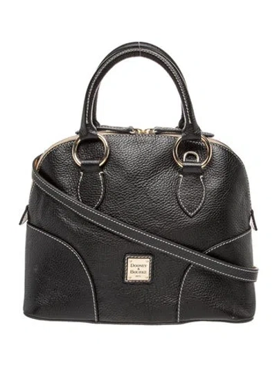 Pre-owned Dooney & Bourke Leather Top Handle Bag In Black