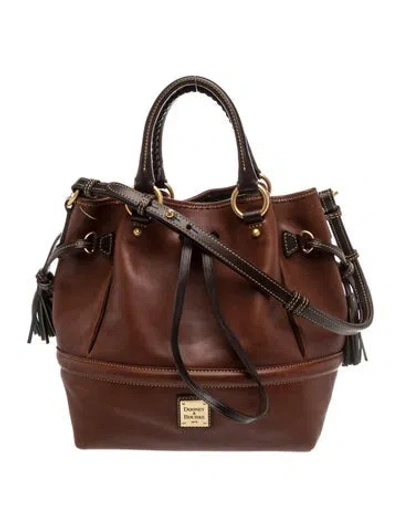 Pre-owned Dooney & Bourke Leather Top Handle Bag In Brown