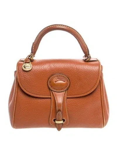 Pre-owned Dooney & Bourke Leather Top Handle Bag In Brown