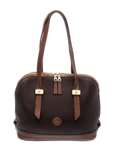 Pre-owned Dooney & Bourke Leather Top Handle Bag In Brown