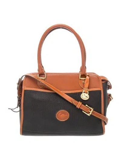 Pre-owned Dooney & Bourke Leather Top Handle Bag In Brown