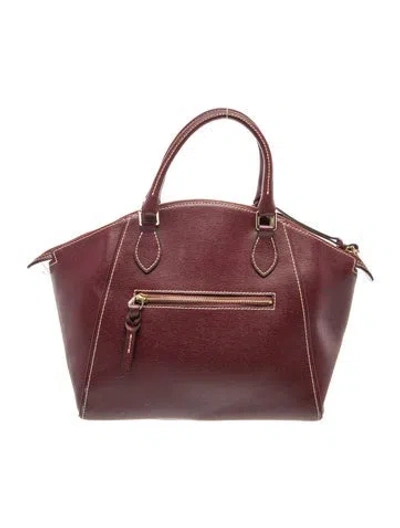 Pre-owned Dooney & Bourke Leather Top Handle Bag In Burgundy