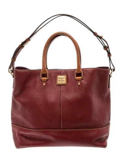 Pre-owned Dooney & Bourke Leather Top Handle Bag In Burgundy