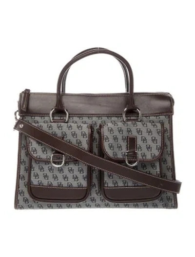 Pre-owned Dooney & Bourke Leather Top Handle Bag In Gray