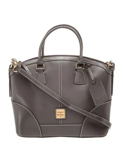 Pre-owned Dooney & Bourke Leather Top Handle Bag In Grey