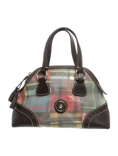 Pre-owned Dooney & Bourke Leather Top Handle Bag In Multicolor