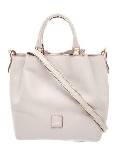 Pre-owned Dooney & Bourke Leather Top Handle Bag In Neutrals