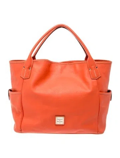 Pre-owned Dooney & Bourke Leather Top Handle Bag In Orange