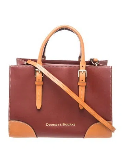 Pre-owned Dooney & Bourke Leather Top Handle Bag In Orange/red