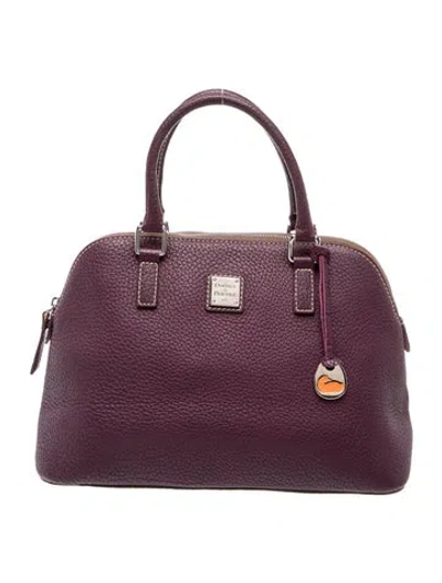 Pre-owned Dooney & Bourke Leather Top Handle Bag In Purple