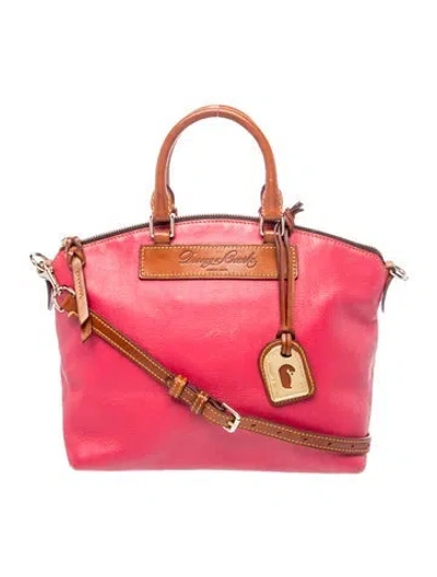 Pre-owned Dooney & Bourke Leather Top Handle Bag In Red