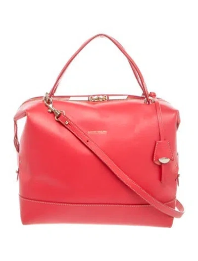 Pre-owned Dooney & Bourke Leather Top Handle Bag In Red