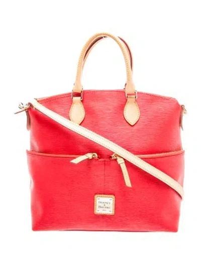 Pre-owned Dooney & Bourke Leather Top Handle Bag In Red