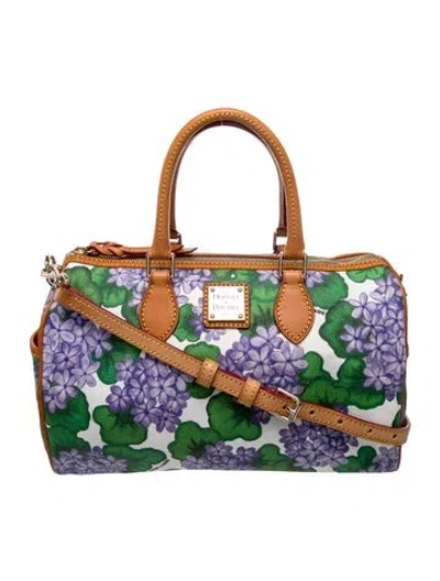 Pre-owned Dooney & Bourke Leather Top Handle Bag In White