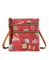 Dooney & Bourke Ohio State Buckeyes Football Halftime Triple Zip Crossbody Bag In Red