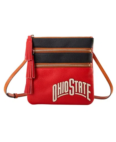 Dooney & Bourke Ohio State Buckeyes Infield Triple Zip Crossbody Bag In Transparent