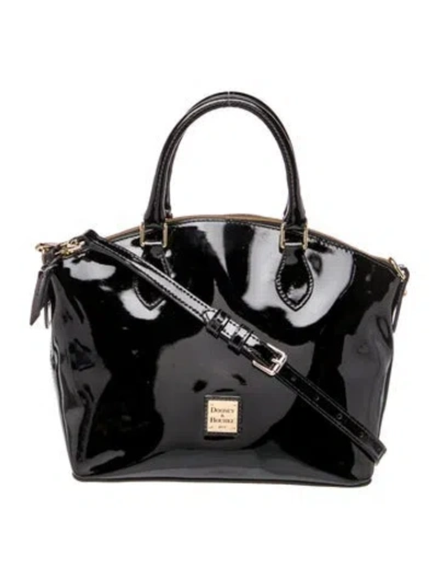 Pre-owned Dooney & Bourke Patent Leather Top Handle Bag In Black