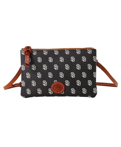 Dooney & Bourke San Diego Padres Top Zip Crossbody Purse In Black