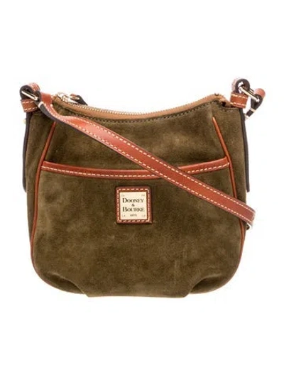 Pre-owned Dooney & Bourke Suede Crossbody Bag W/ Tags In Green