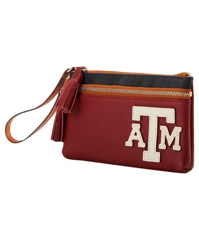 Dooney & Bourke Texas A&m Aggies Infield Double-zip Wristlet In Burgundy