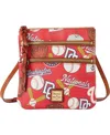 Dooney & Bourke Washington Nationals Game Day Triple Zip Crossbody Purse In Red