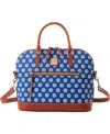 Dooney & Bourke Women's  Chicago Cubs Signature Domed Zip Satchel Purse In Blue