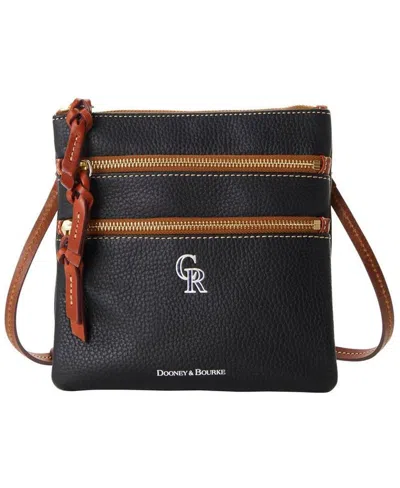 Dooney & Bourke Women's  Colorado Rockies Pebble Triple-zip Core Crossbody Purse In Black