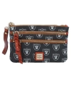 DOONEY & BOURKE WOMEN'S DOONEY & BOURKE LAS VEGAS RAIDERS SIGNATURE TRIPLE-ZIP WRISTLET