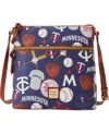 Dooney & Bourke Detroit Tigers Game Day Triple Zip Crossbody Purse In Navy