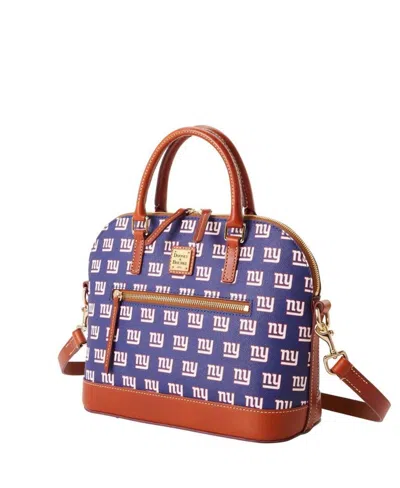 Dooney & Bourke Women's  New York Giants Signature Domed Zip Satchel Purse In Purple