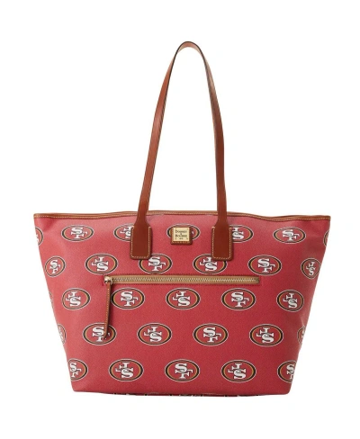 Dooney & Bourke Women's  San Francisco 49ers Sporty Monogram Large Zip Tote Bag In Red