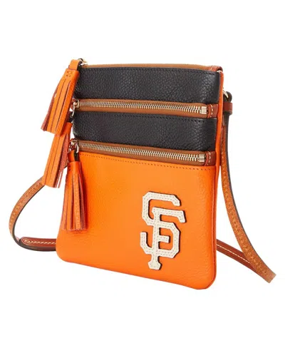 Dooney & Bourke Women's  San Francisco Giants Infield Triple Zip Crossbody Purse In Orange