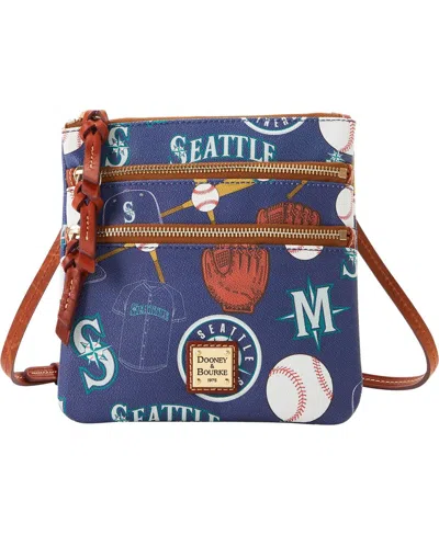 Dooney & Bourke Women's  Seattle Mariners Game Day Triple Zip Crossbody Purse In Navy
