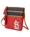 DOONEY & BOURKE WOMEN'S DOONEY & BOURKE ST. LOUIS CARDINALS INFIELD TRIPLE ZIP CROSSBODY PURSE