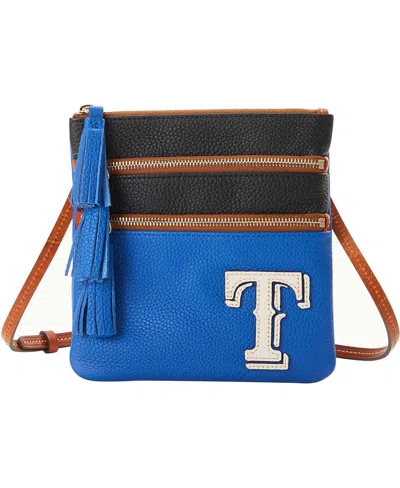 Dooney & Bourke Women's  Texas Rangers Infield Triple Zip Crossbody Purse In Blue