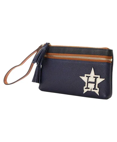 Dooney & Bourke Women's Houston Astros Infield Double-zip Wristlet In Midnight Blue