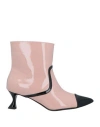 Doop Woman Ankle Boots Light Pink Size 11 Textile Fibers In Pink