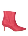 DOOP DOOP WOMAN ANKLE BOOTS RED SIZE 7 LEATHER