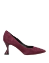 Doop Woman Pumps Burgundy Size 7 Leather In Red