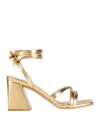 Doop Woman Sandals Gold Size 7 Textile Fibers